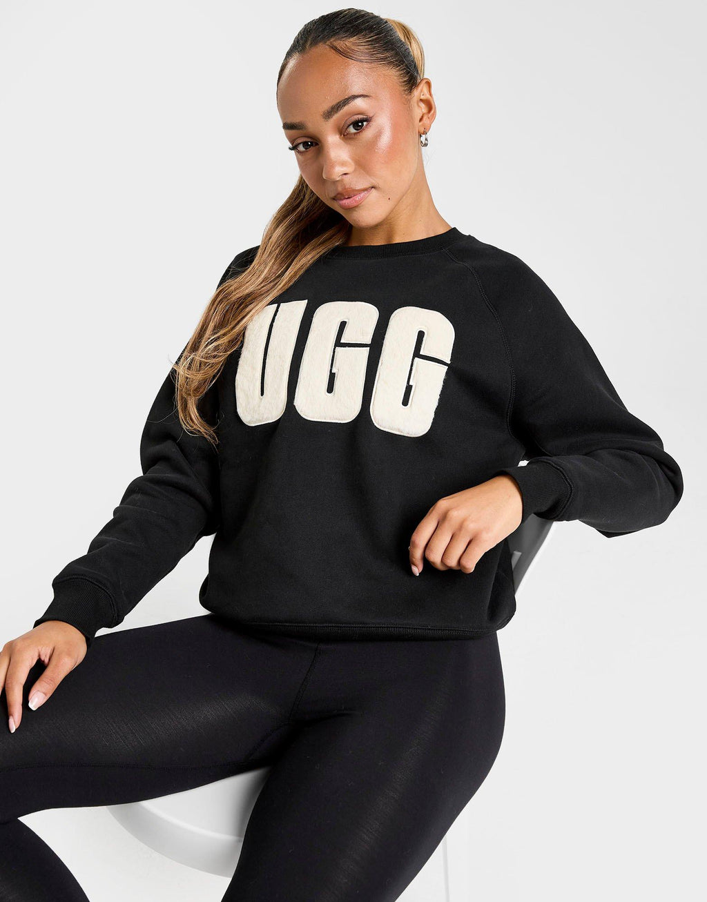 Fuzzy Logo Crew Sweatshirt
