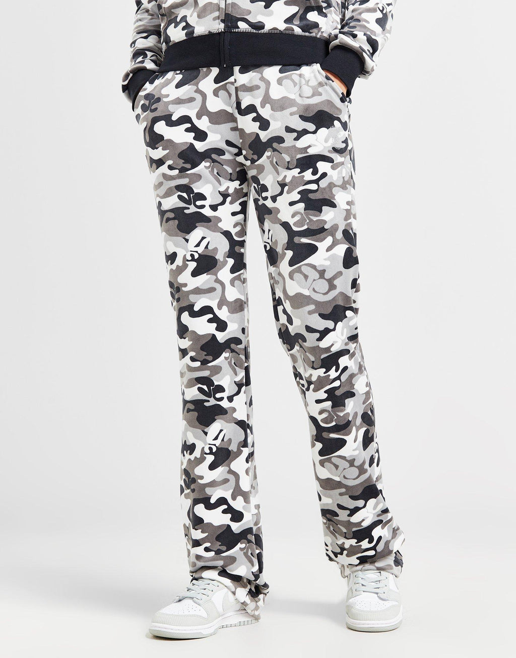 Diamante Velour Camo Track Pants