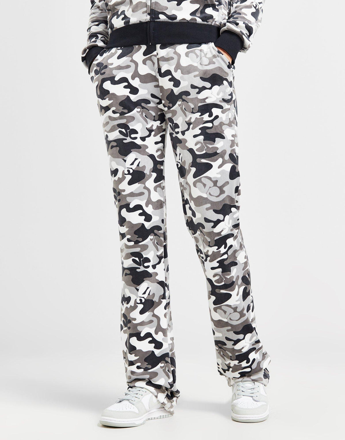 Diamante Velour Camo Track Pants