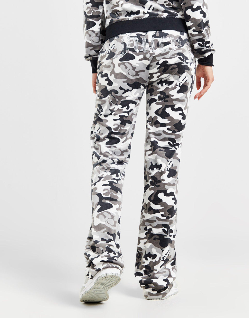 Diamante Velour Camo Track Pants