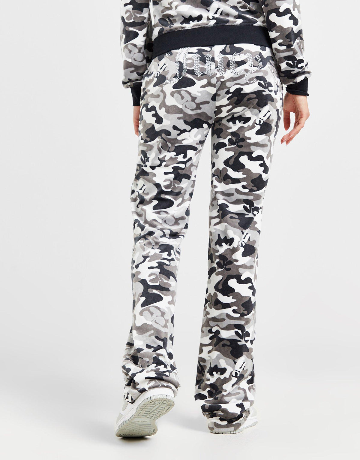 Diamante Velour Camo Track Pants