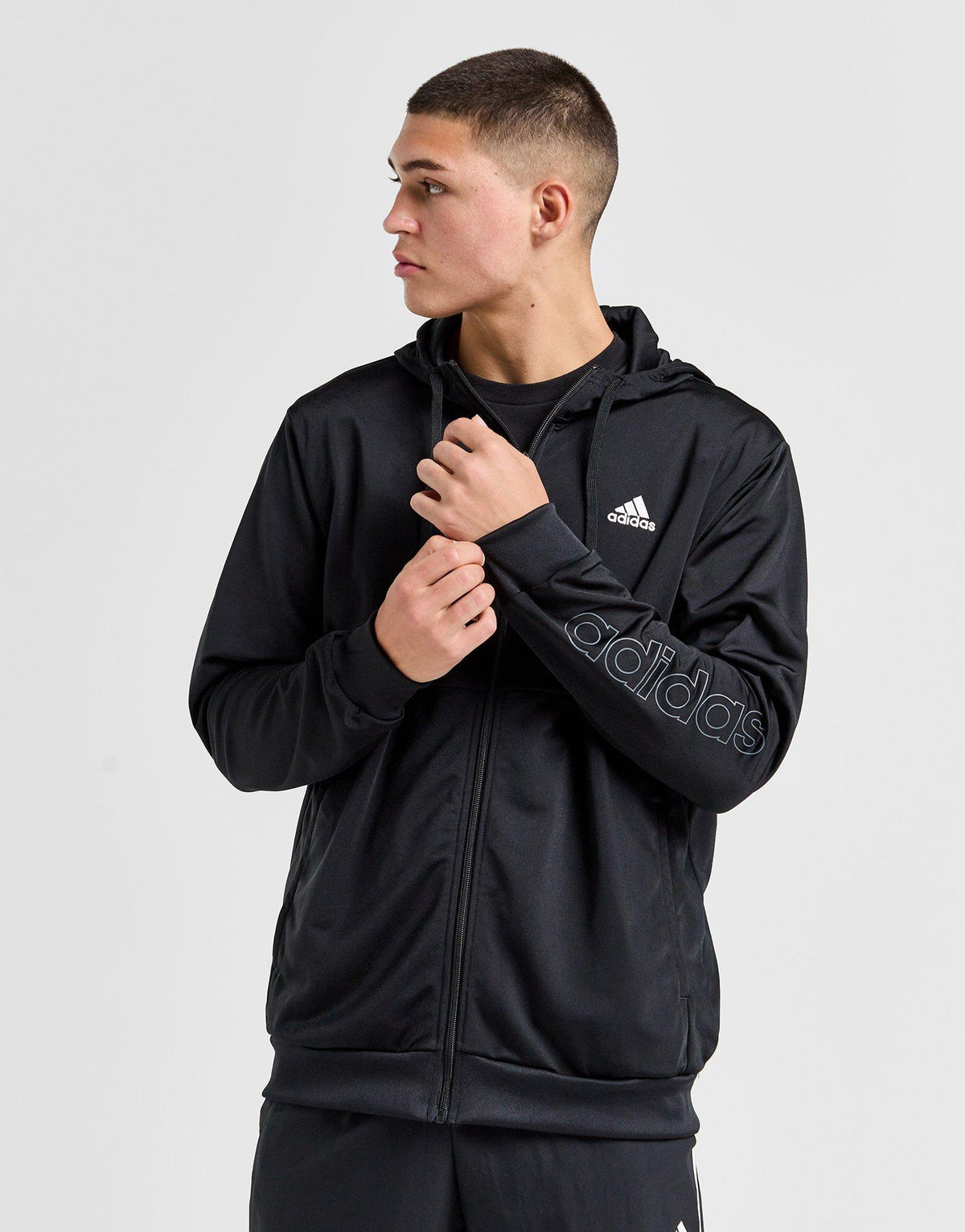 Poly Linear Full Zip Hoodie