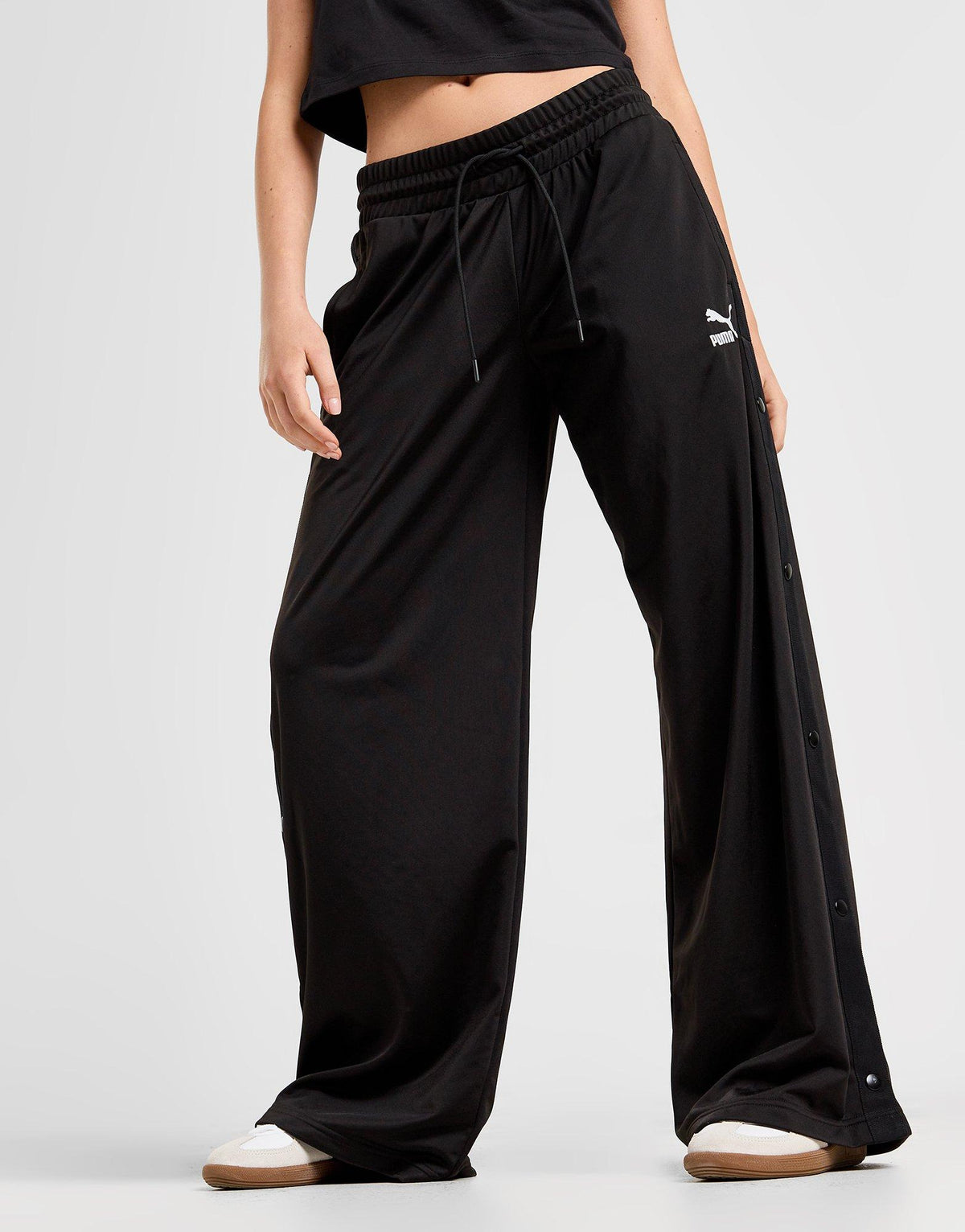 Popper Wide Leg Track Pants