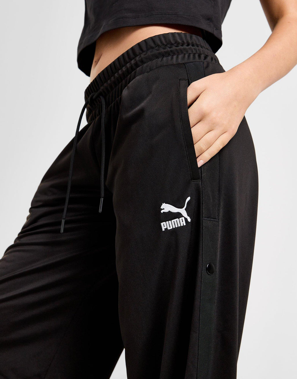 Popper Wide Leg Track Pants