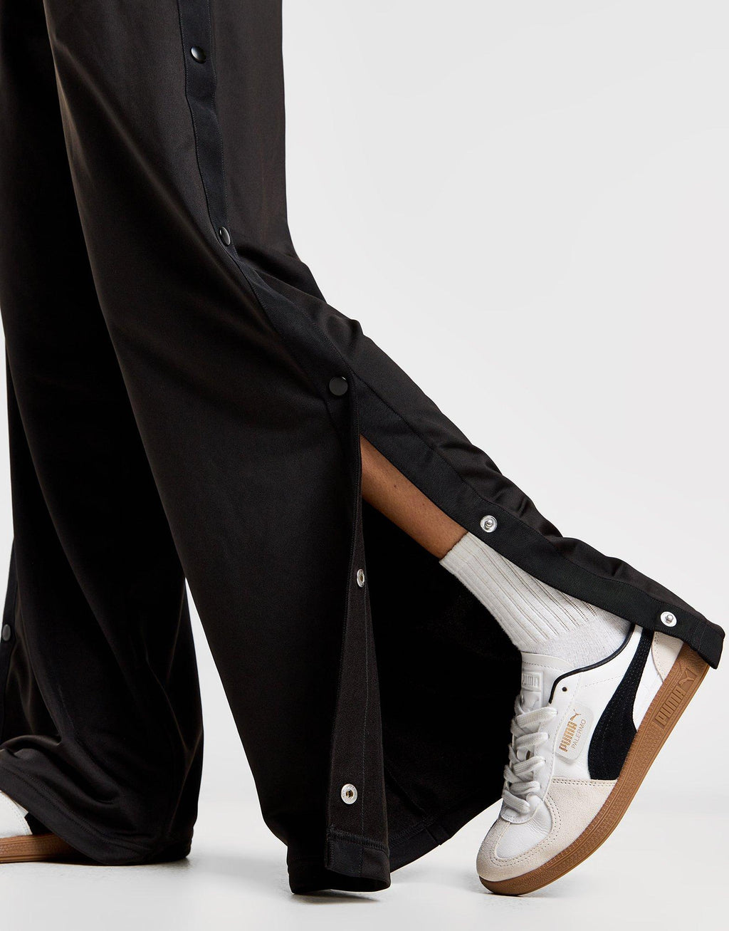 Popper Wide Leg Track Pants