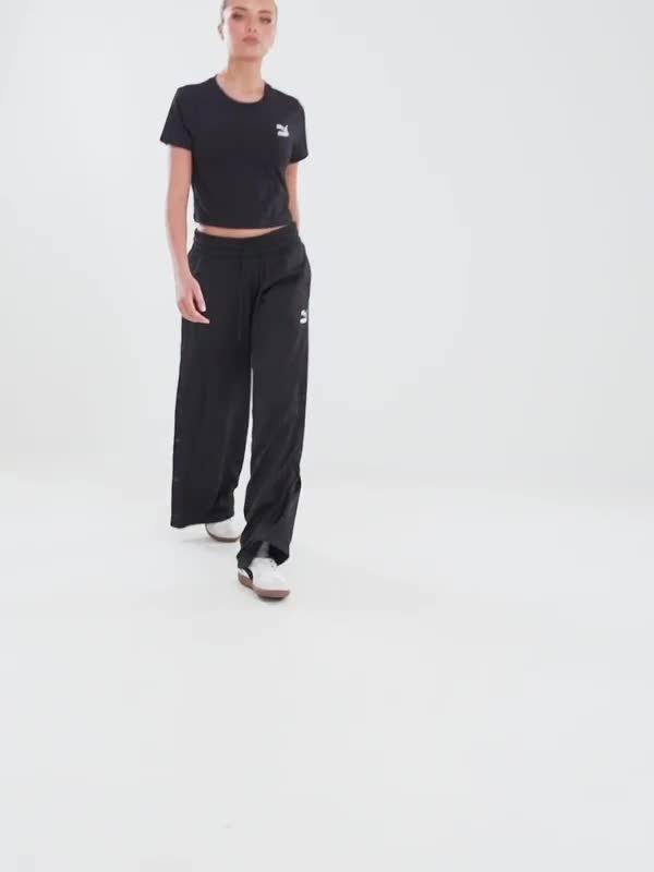Popper Wide Leg Track Pants