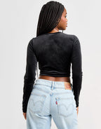 Velour Swirl Long Sleeve Top