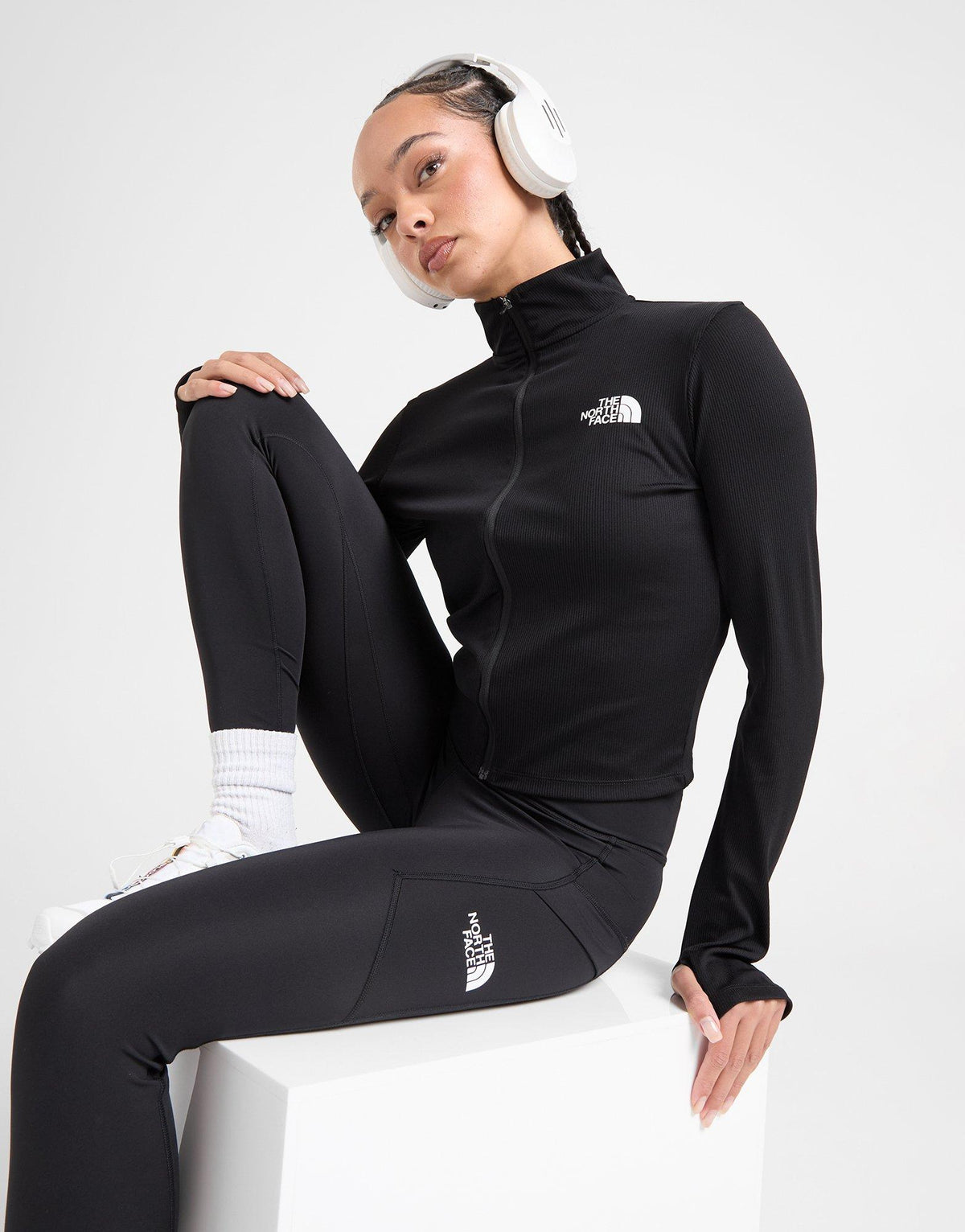 Rib Long Sleeve Full Zip Top