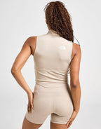 Rib Panel Zip Top