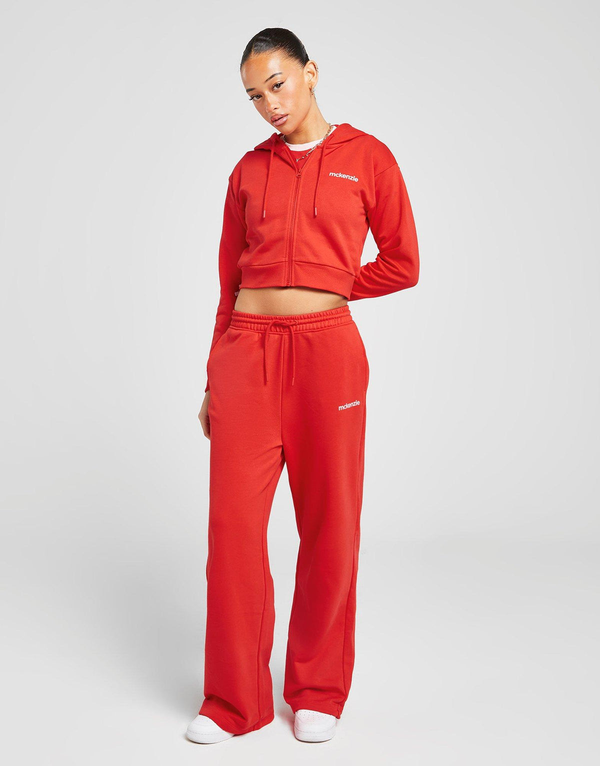 French Terry Crop Full Zip Hoodie