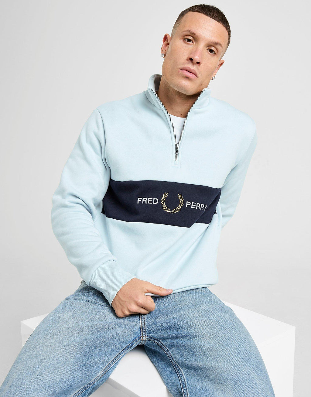 Cut & Sew 1/2 Zip Sweatshirt