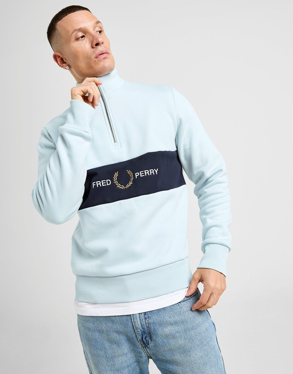 Cut & Sew 1/2 Zip Sweatshirt
