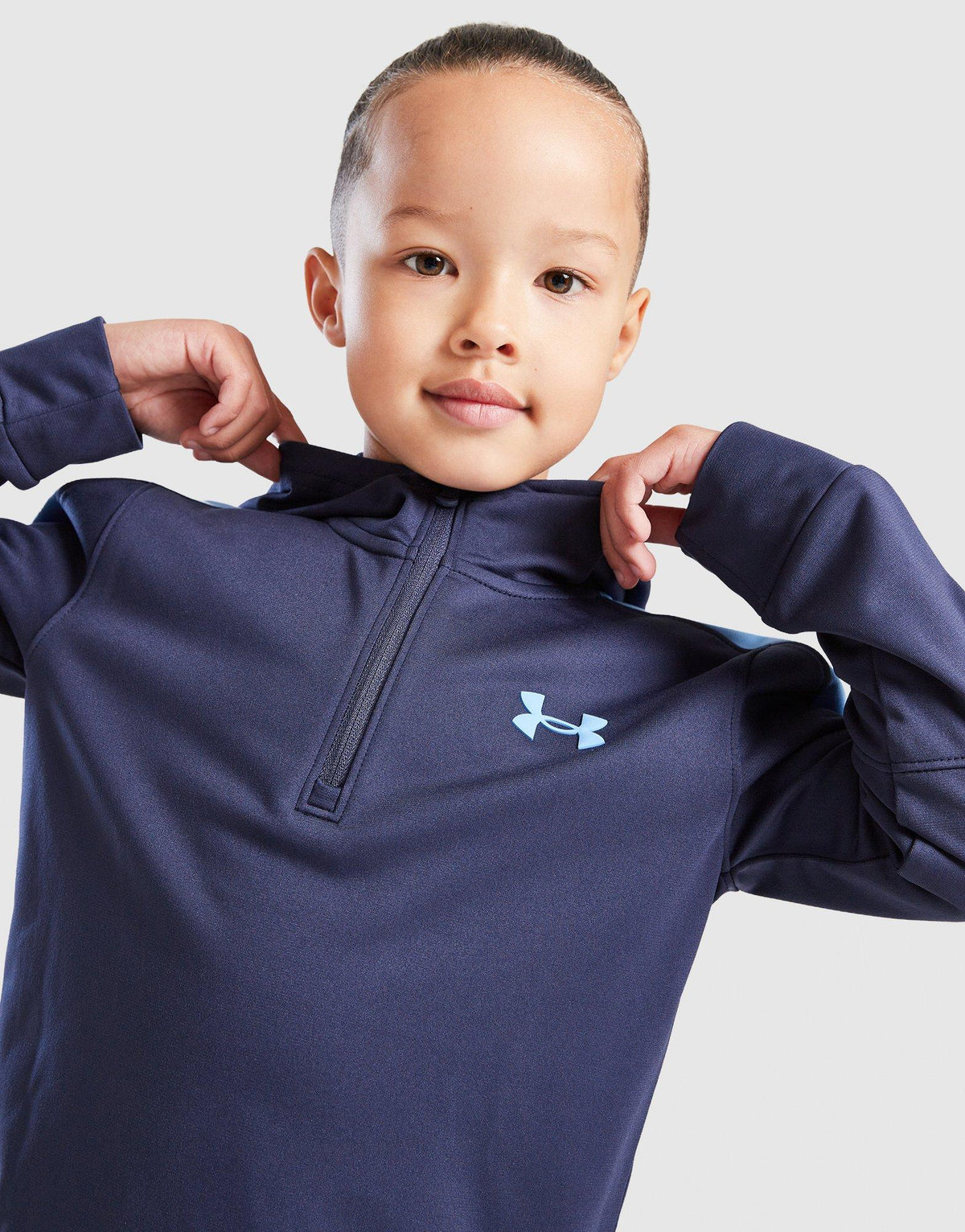 Poly Colour Block 1/4 Zip Tracksuit Children