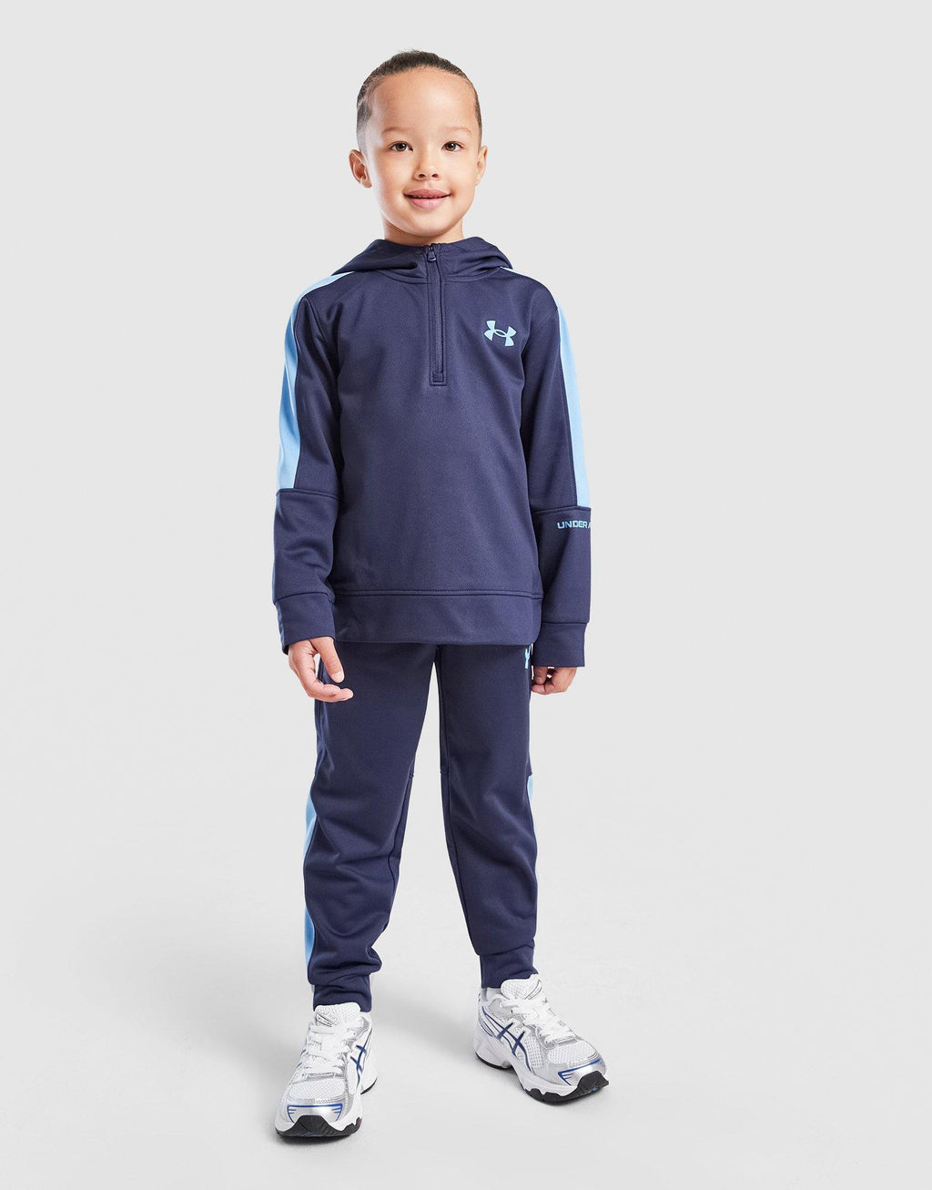 Poly Colour Block 1/4 Zip Tracksuit Children