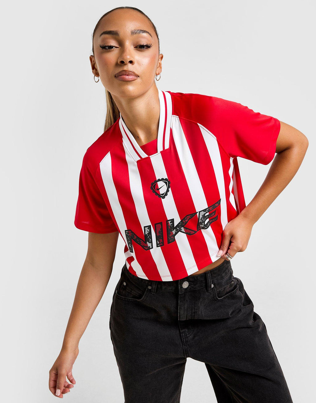 Stripe Crop Football Shirt