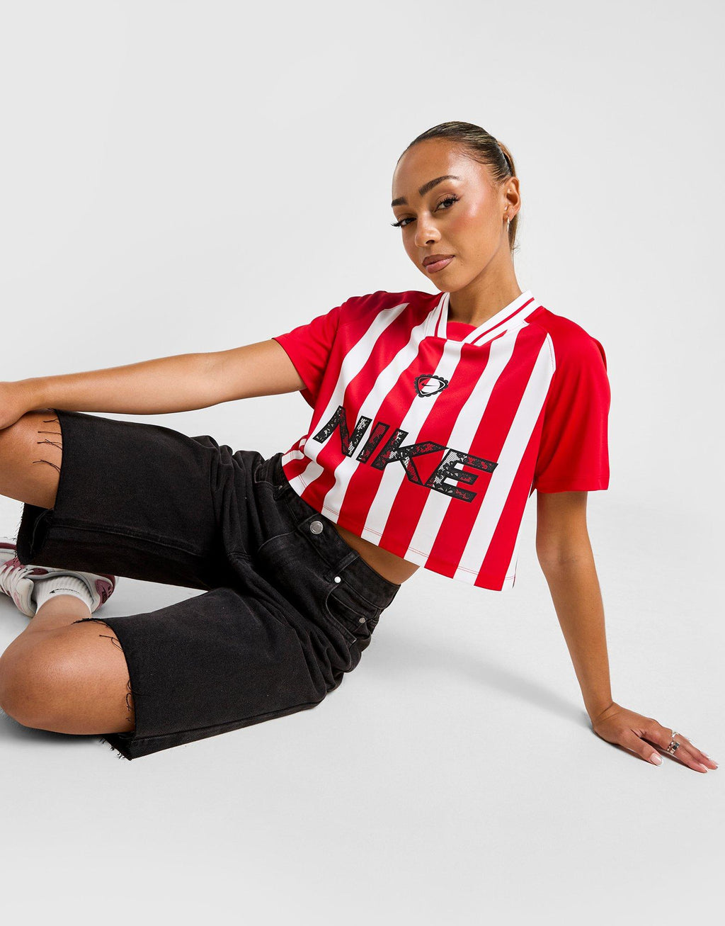 Stripe Crop Football Shirt