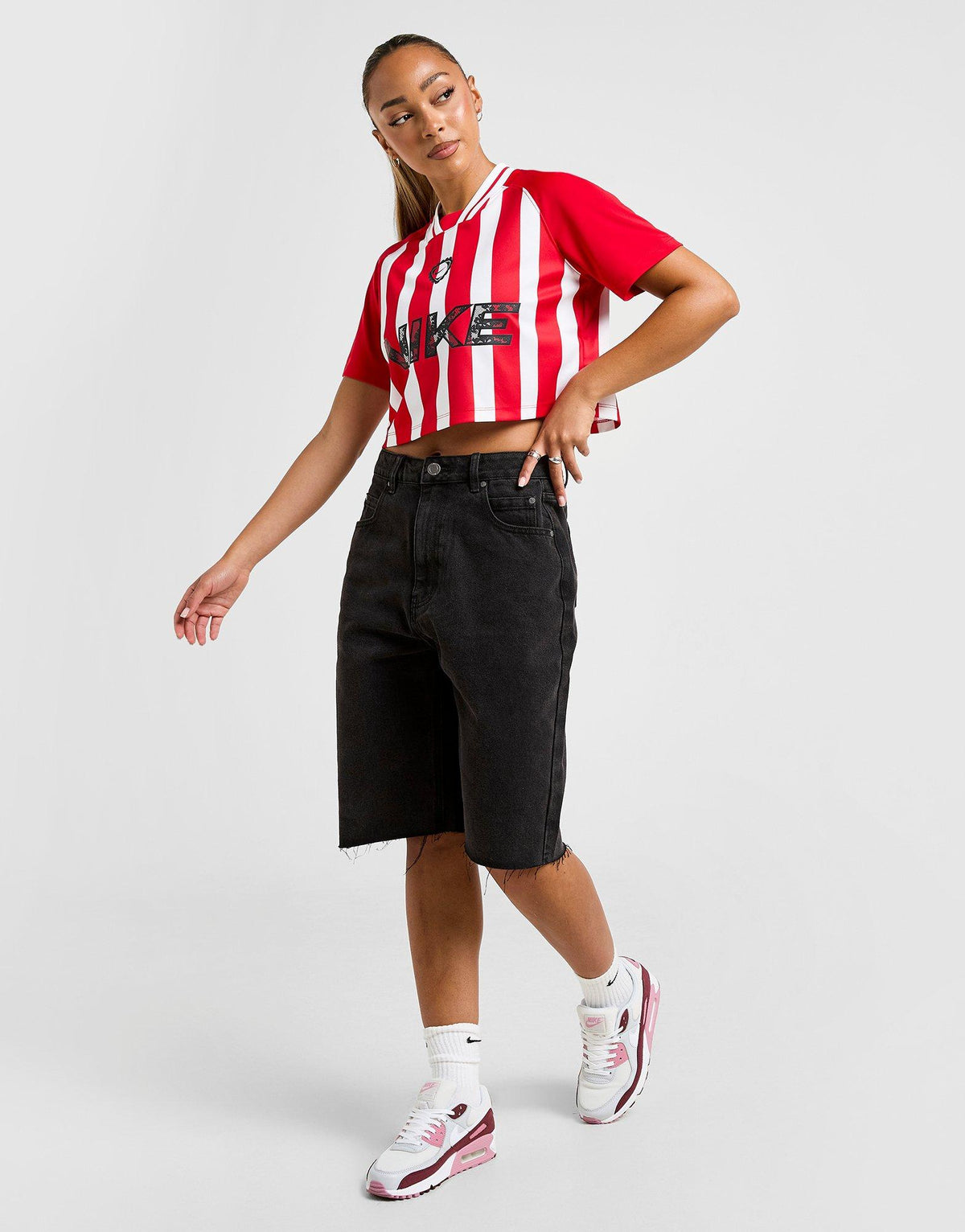 Stripe Crop Football Shirt