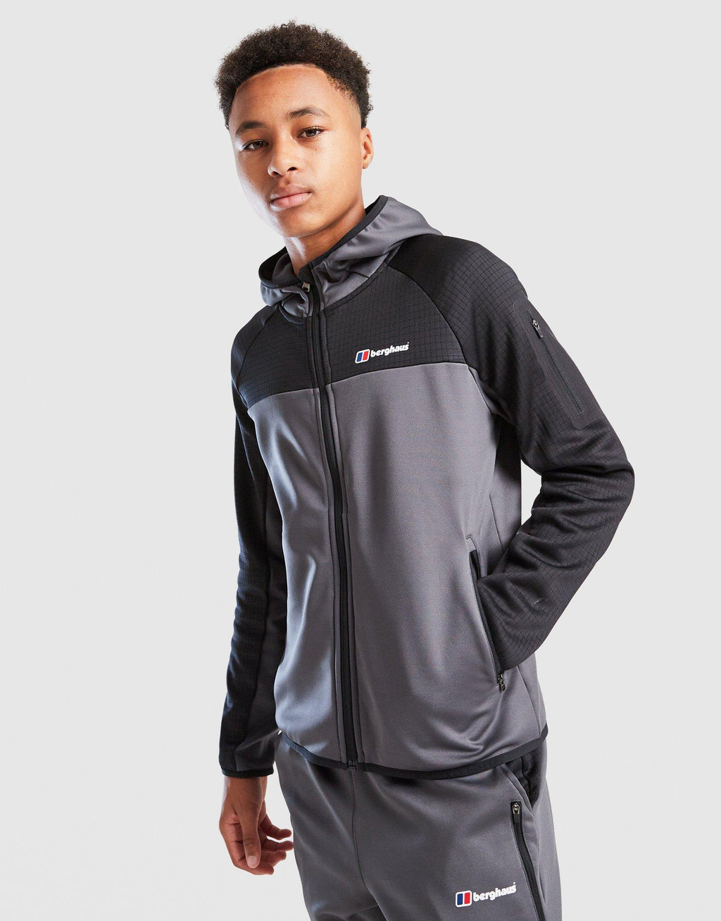 Grid Full Zip Hoodie Junior