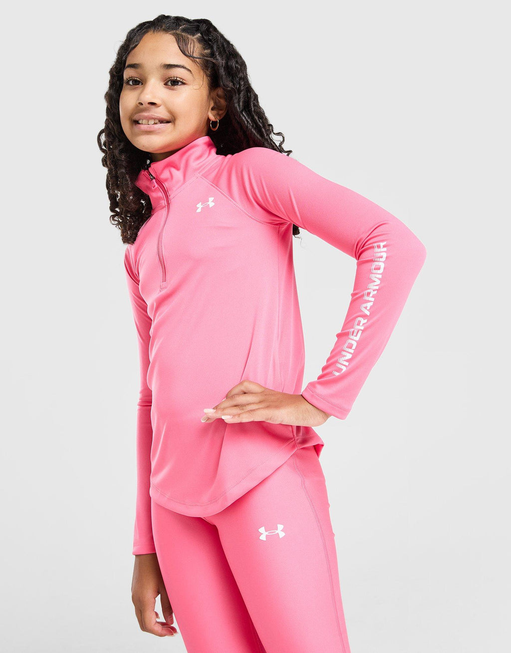 Girls' Tech Wordmark 1/2 Zip Top Junior