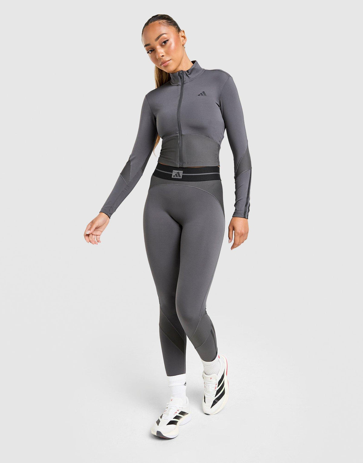 Hyperglam Ribbed Full Zip Top
