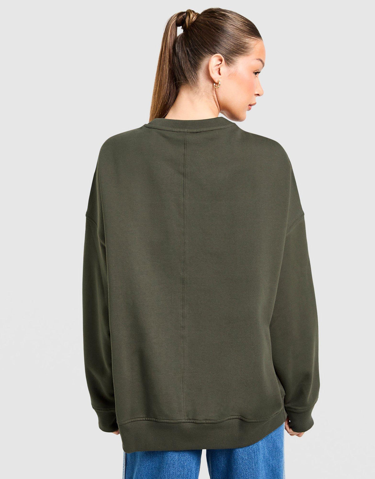 Essential Linear Oversized Crew Sweatshirt