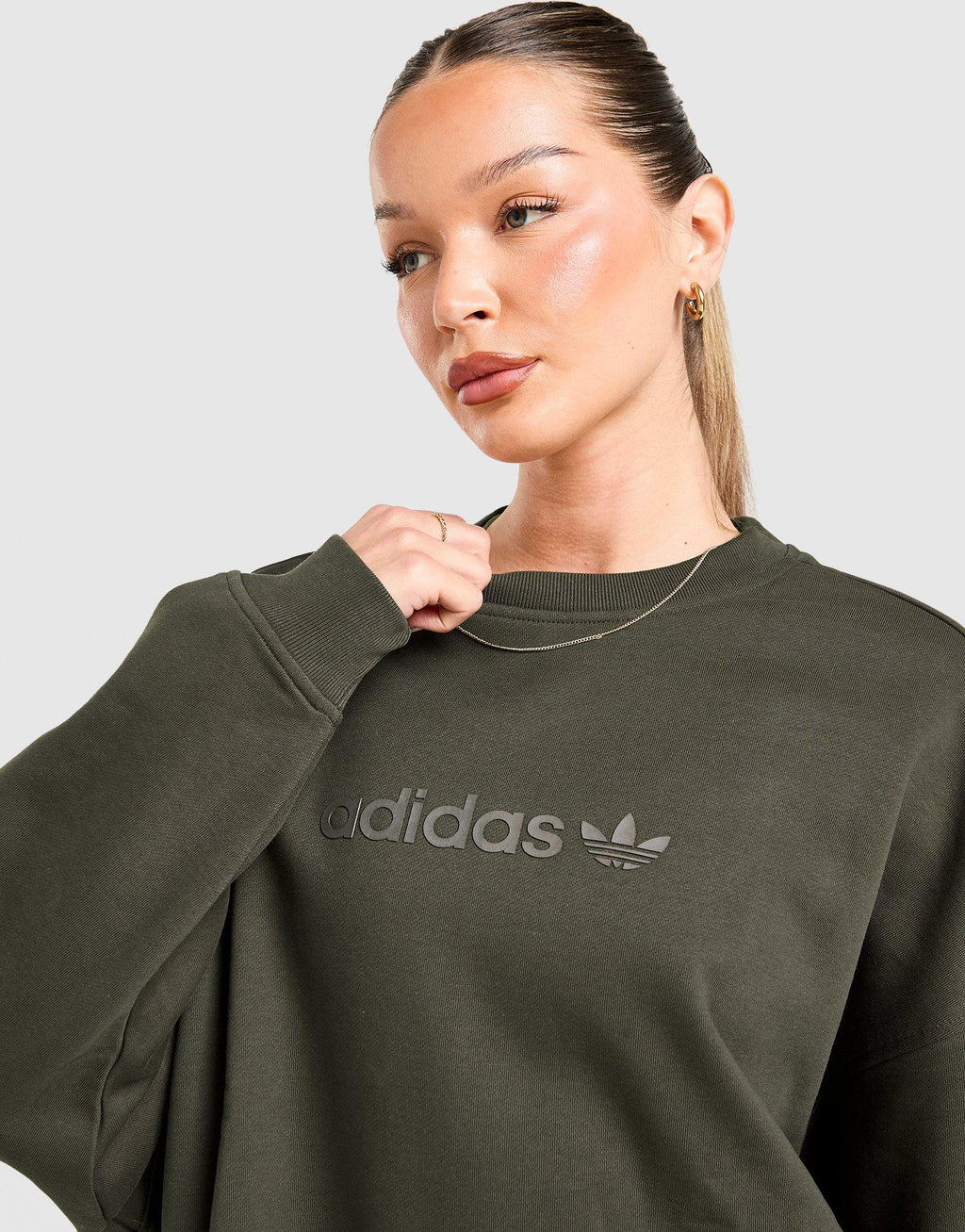 Essential Linear Oversized Crew Sweatshirt