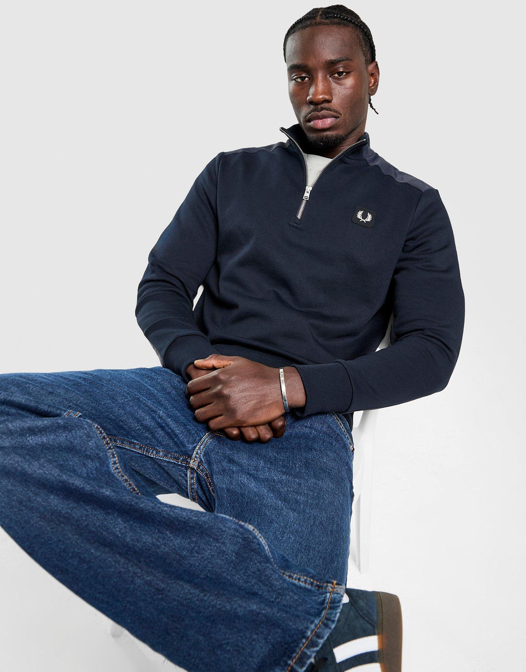 Badge Panel 1/2 Zip Sweatshirt