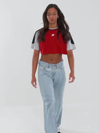 Logo Crop Football T-Shirt