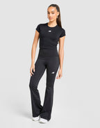 Logo U-Seam Flared Leggings