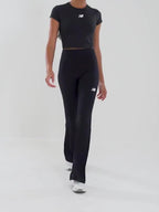 Logo U-Seam Flared Leggings