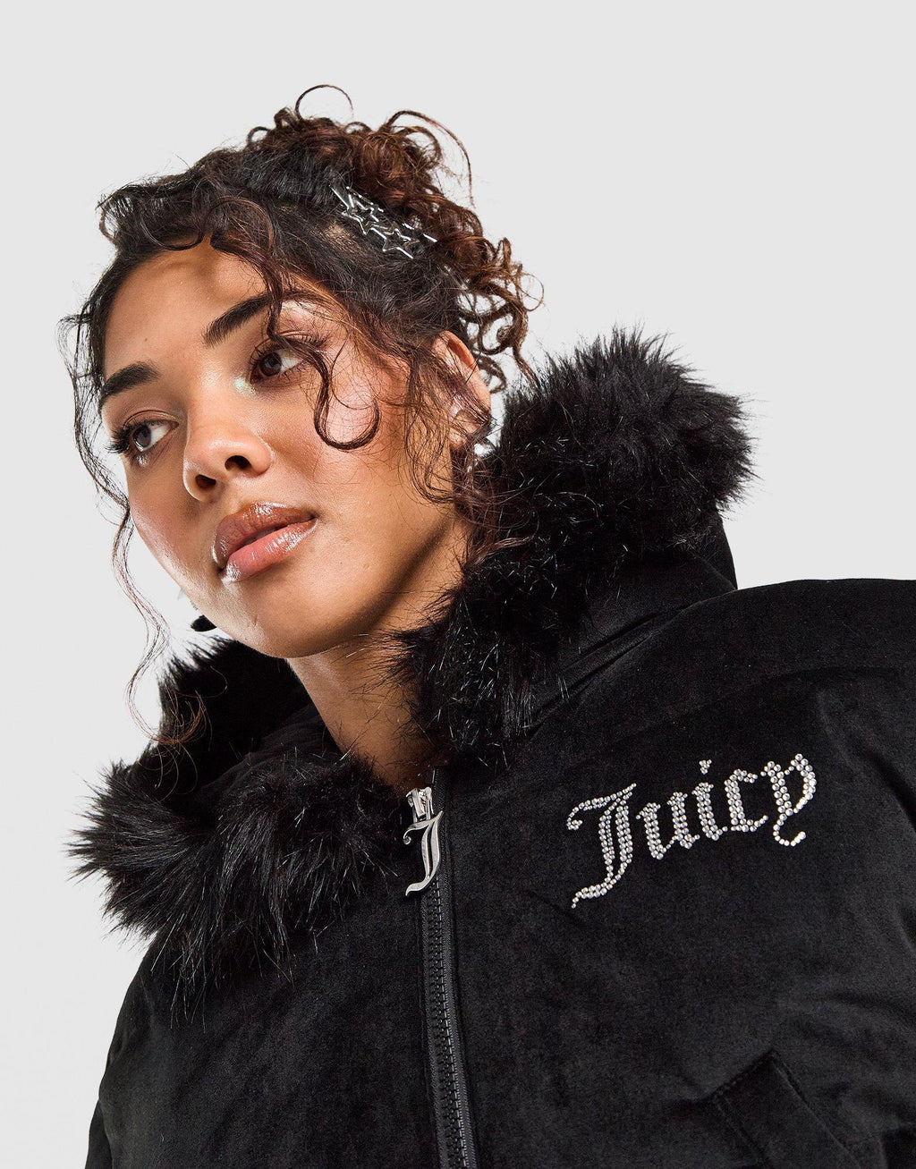 Velour Padded Crop Jacket