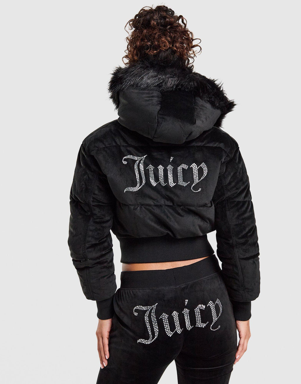 Velour Padded Crop Jacket
