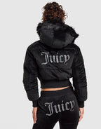 Velour Padded Crop Jacket