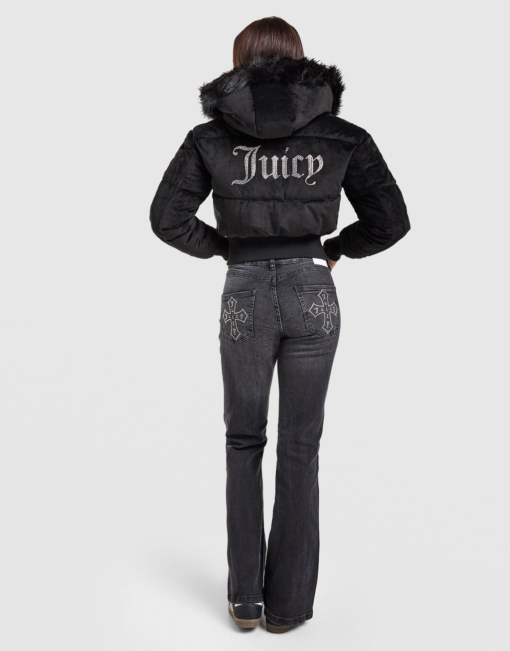 Velour Padded Crop Jacket