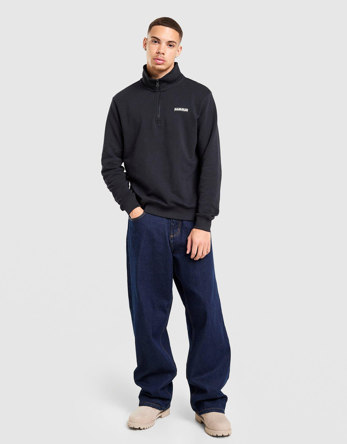Left Chest Terry 1/2 Zip Sweatshirt