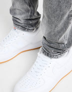 Rhinestone Slim Ripped Jeans