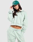 Varsity Crop Full Zip Hoodie