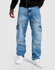 Script Cargo Denim Jeans