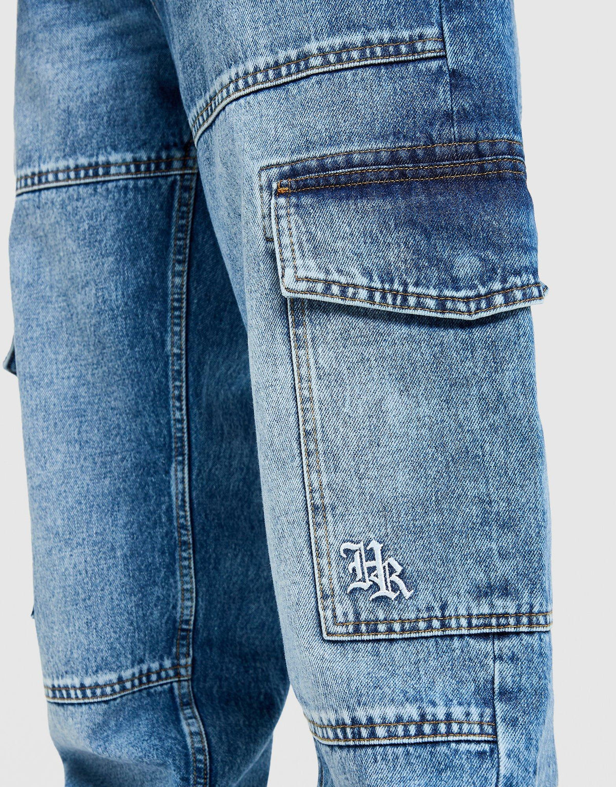 Script Cargo Denim Jeans