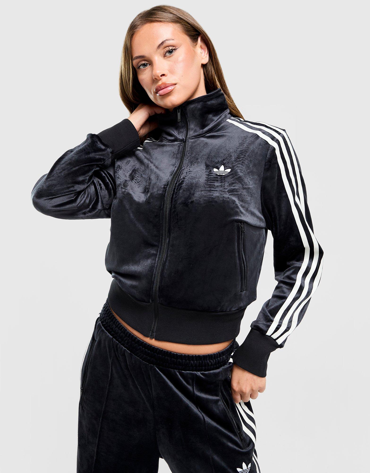 Black adidas Velour 3-Stripes Track Top - JD Sports Australia