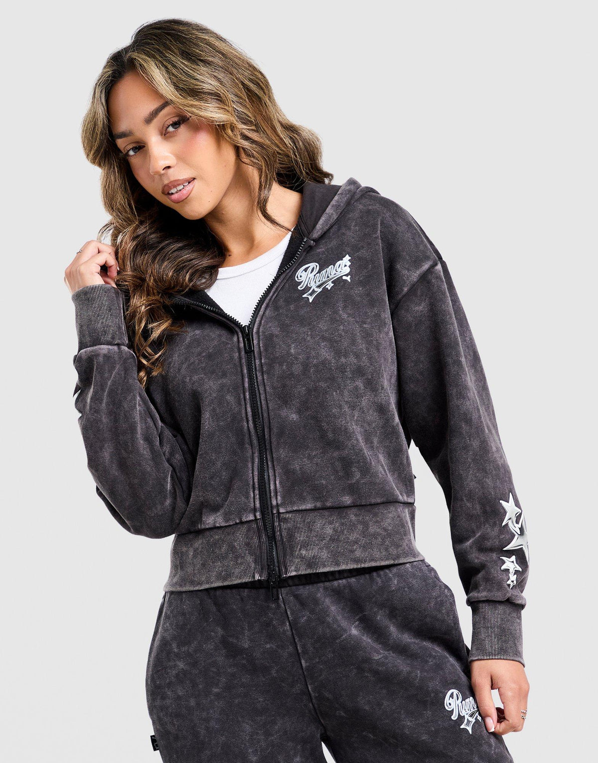 Hoops Crop Full Zip Hoodie