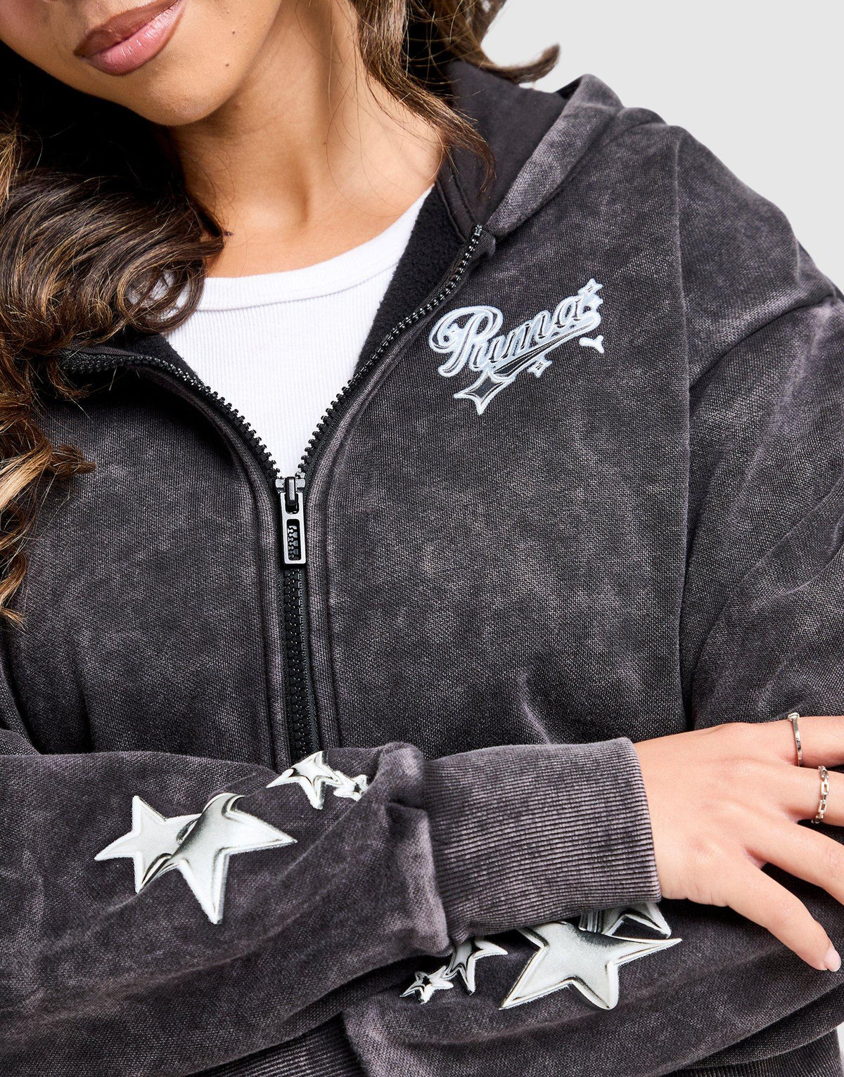 Hoops Crop Full Zip Hoodie