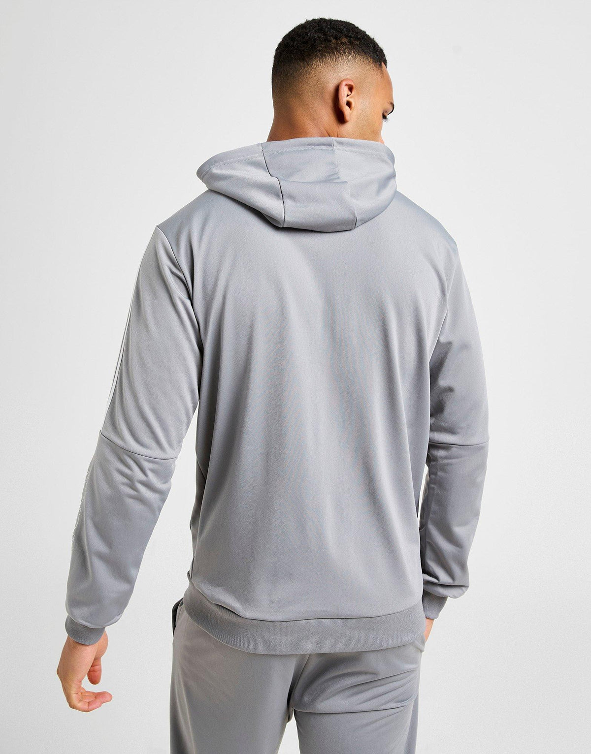 Poly 3-Stripes Linear Hoodie