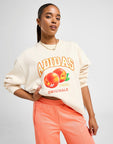 Peach Graphic Crew Sweatshirt