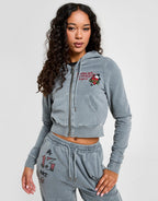 Flame Tiger Crop Full Zip Hoodie