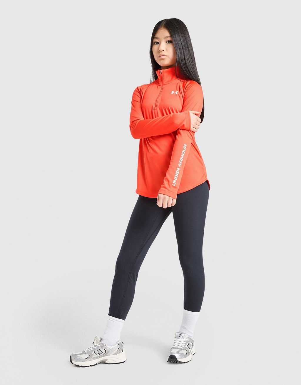 Girls' Tech Wordmark 1/2 Zip Top Junior