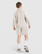 Poly Crew Sweatshirt/Shorts Set Junior