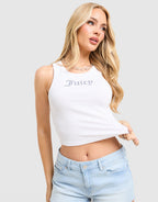 Rib Diamante Tank Top
