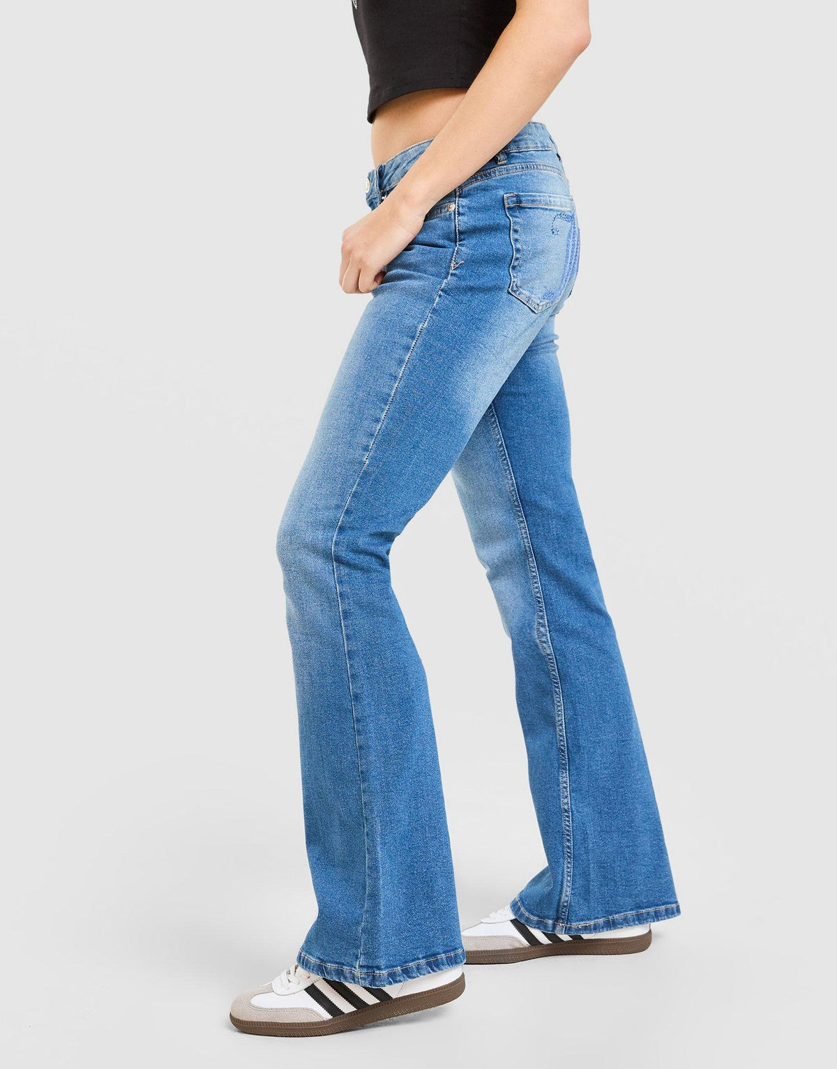Low Rise Diamante Denim Jeans