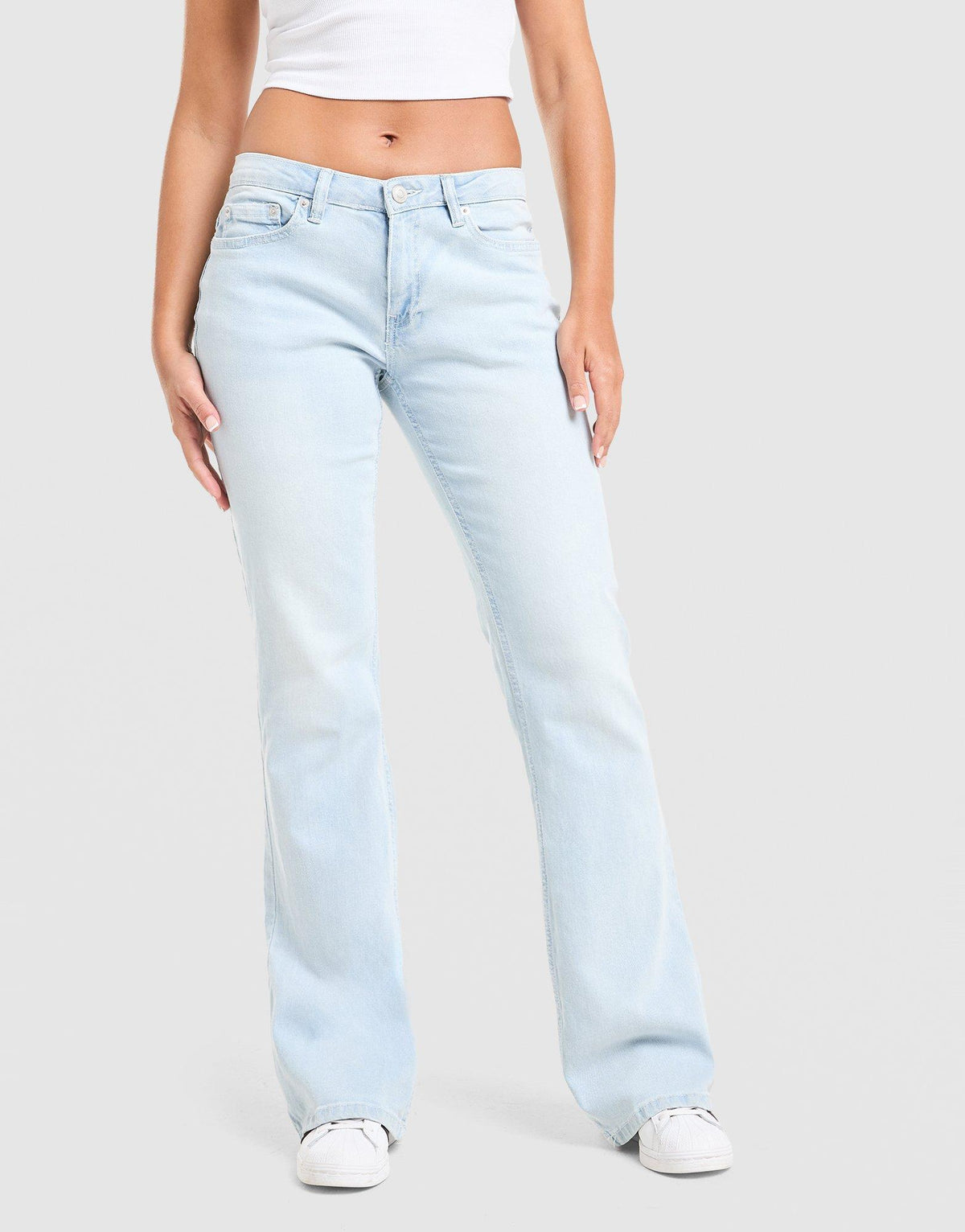 Low Rise Diamante Crown Denim Jeans